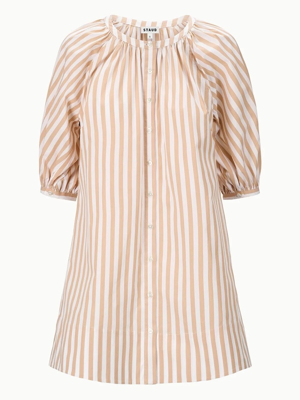 STAUD Khaki Stripe Vincent Size Medium NWOT